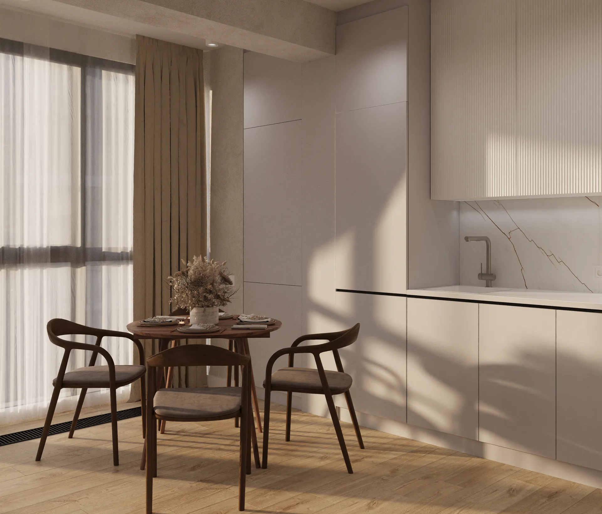 Дизайн-проект апартаментов 65 м² в Крыму, джапанди